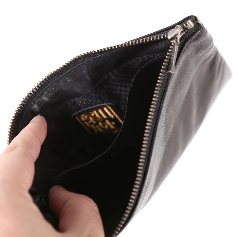 Zipper Long Wallets Men Genuine Leather Luxury Sheepskin Women Cell Phone Purses Casual Clutch Bag Storage Money Bag