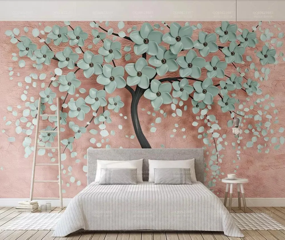 

New fund contracted a tree boreal Europe flower 3d stereo sitting room bedroom setting wall