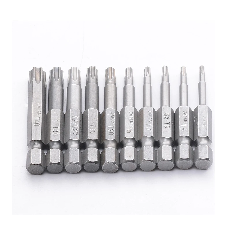 13 Teile/satz 1/4 Zoll 50mm Lange T5-T40 Magnetische Torx-schraubendreher-bits Kit Elektrische Schraubendreher Hohe Qualität