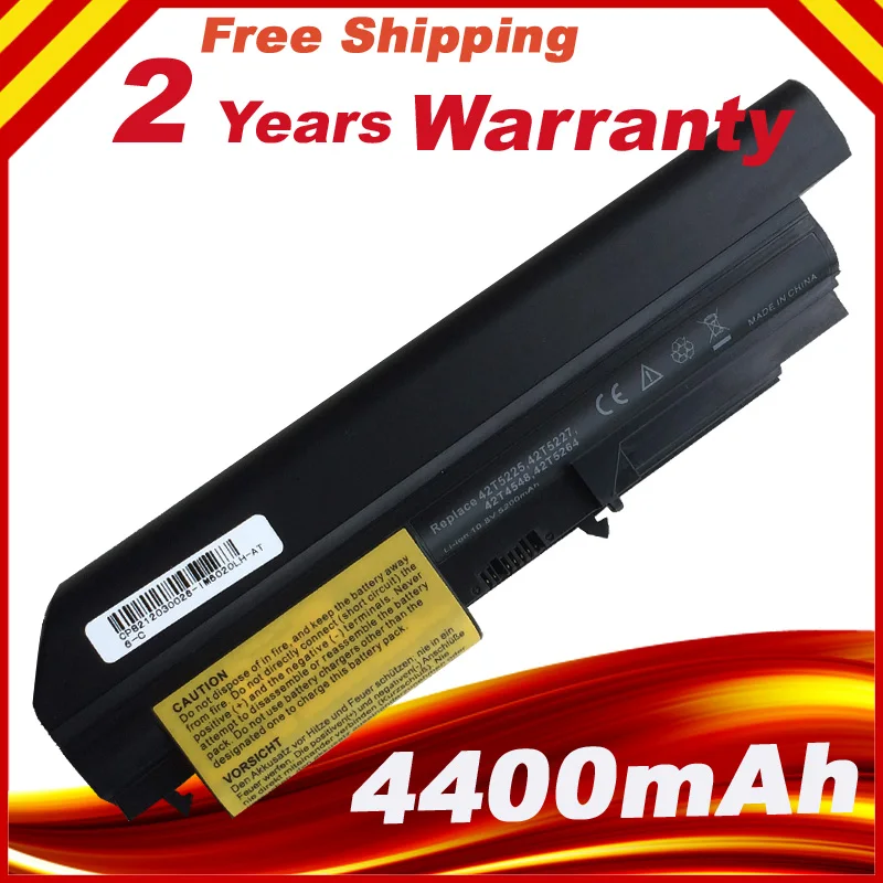 

Laptop Battery For Lenovo ThinkPad T400 R400 T61 R61 14" 42T4654 42T4555 42T4644 42T4531 42T4653 6CELL