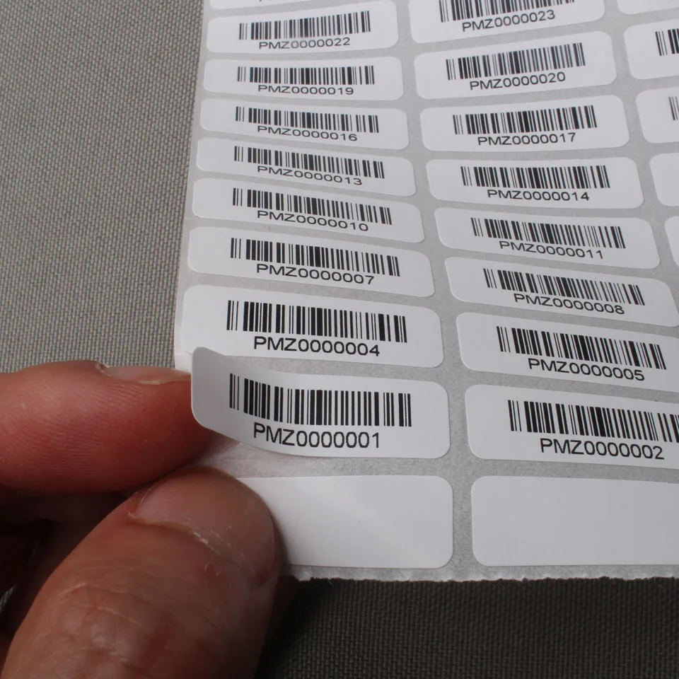 1x3cm barcode sticker printing custom adhesive label 1000pcs/ lot