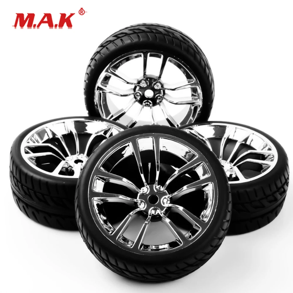 SBDC+PP0150 Rubber Tires and Wheel Rims with 12mm Hex fit HSP HPI 1/10 On-Road Racing Car Accessories