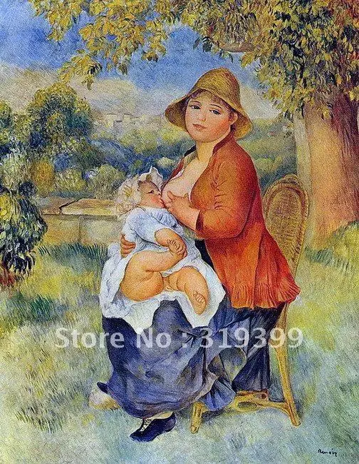 

Oil Painting Reproduction on linen canvas,mothemother and child by pierre auguste renoir,Free Fedex Shipping,handmade