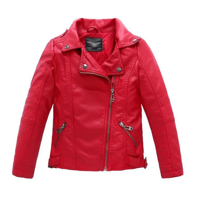 Baby girls clothes Faux Leather outerwear kids coats Children's clothing fashion spring and autumn child jackets 2 color image 2