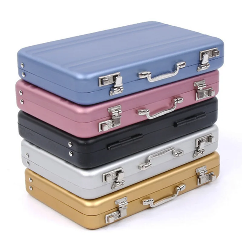 New Aluminum Storage Box Business ID Credit Card Holder Mini Suitcase Bank Card Box Holder Jewelry Case Organizer