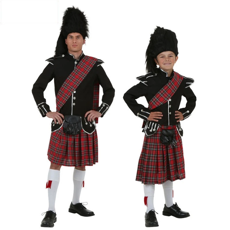 new Funny Halloween Christmas children's Scotsman cosplay Costume party role play for adult kid clothing kid Boys with cap