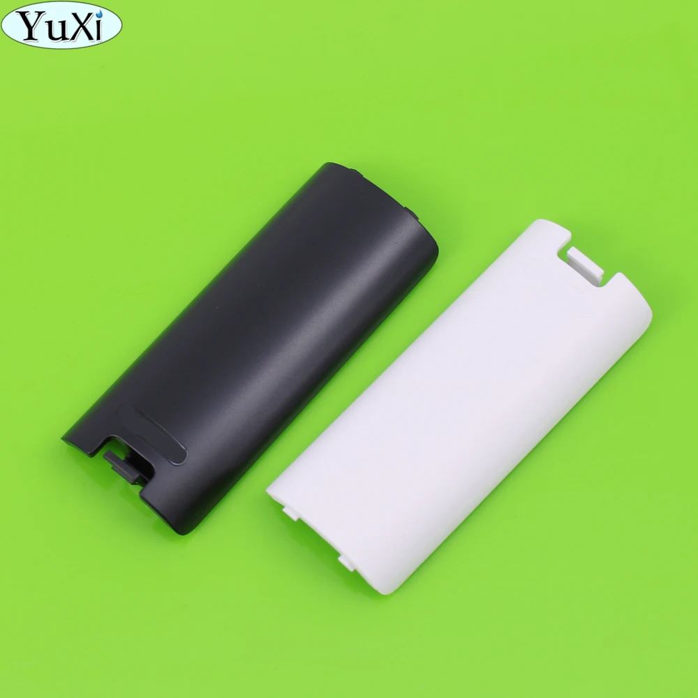 YuXi For Nintend Wii Remote Controller Battery Cover Replacement for Right Hand Back Pack Door (black & white)