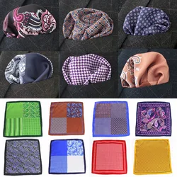 RBOCOTT Men's Printed Handkerchief Novelty Paisley Dot Solid Floral Patchwork Soft Pocket Square 25cm*25cm Red Blue Green Gray