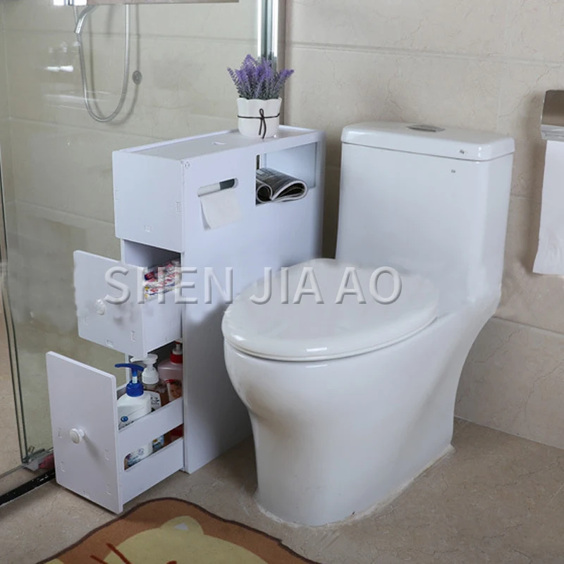 Bathroom Cabinet Bathroom Washing Machine Side Cabinet Waterproof Floor Cabinet Storage Rack Toilet Side Cabinet 1PC