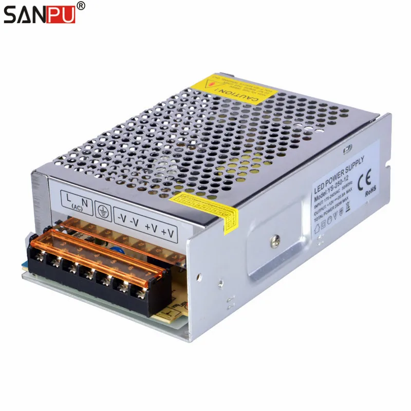 SMPS LED Dirver 12v 20a 250w Constant Voltage Switching Power Supply 220v 230v ac to dc Lighting Transformer Indoor for LEDs Bar