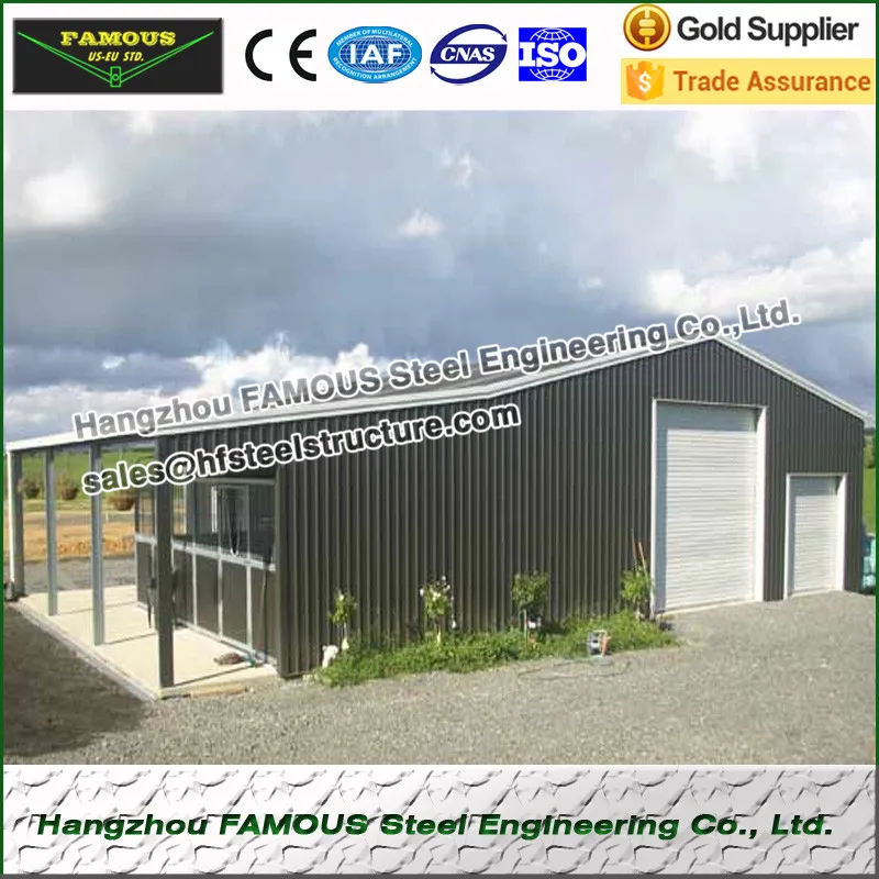 15m length 10m width 4m height structural steel shed for storage