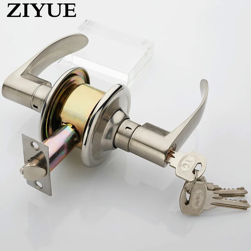 

Free Shipping Zinc Alloy Indoor Bedroom Door Mechanical Handle Door Lock Pure Copper Lock Core