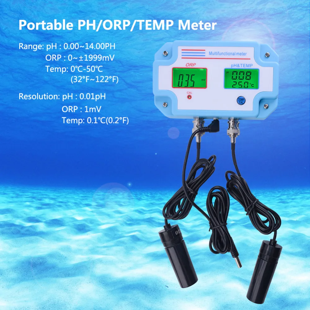 

3-in-1 Long-term Monitoring Water Tester PH-2989 Ph Meter Multi-parameter Water Quality Analyzer Temperature & ORP Tester