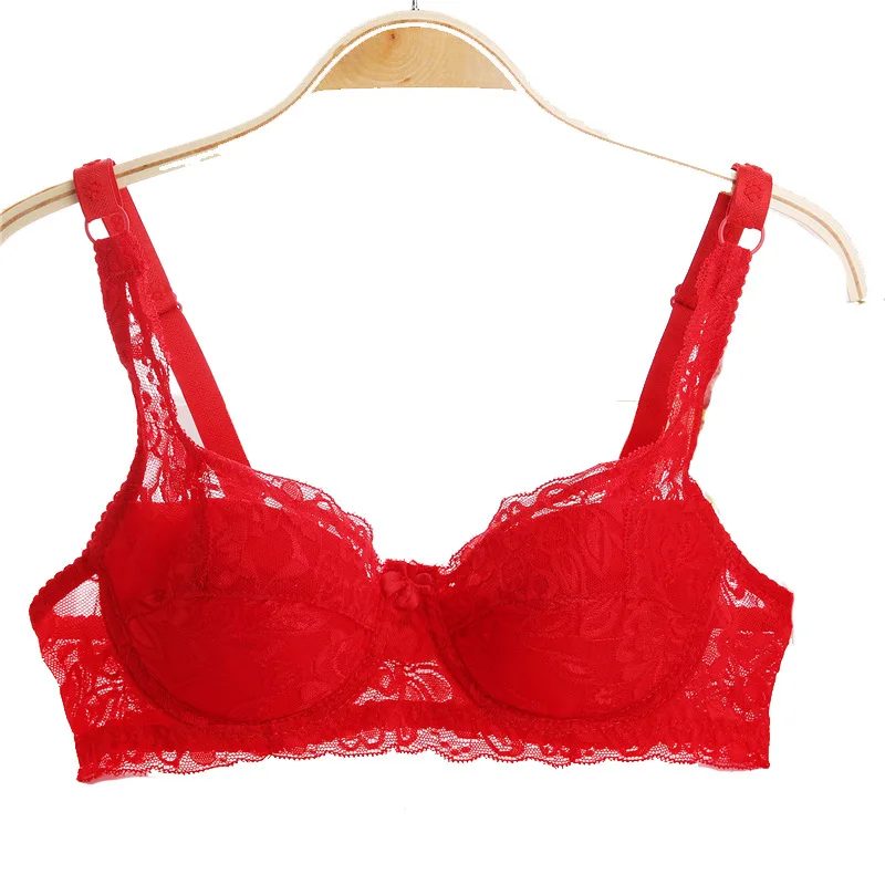 Soutien-gorge en dentelle pour femmes, lingerie sexy, à armatures, en coton doux, grande taille 32 34 36 38 40 BC