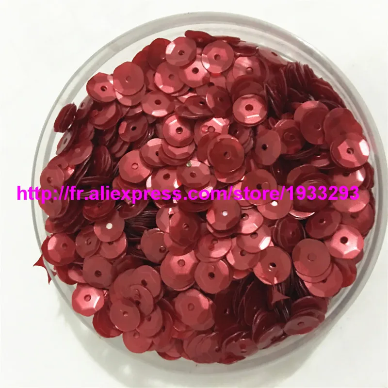 50g(4000pcs) 6mm CUP Matt Wine Red color round loose sequins Paillette sewing Wedding craft good quality Free Shipping