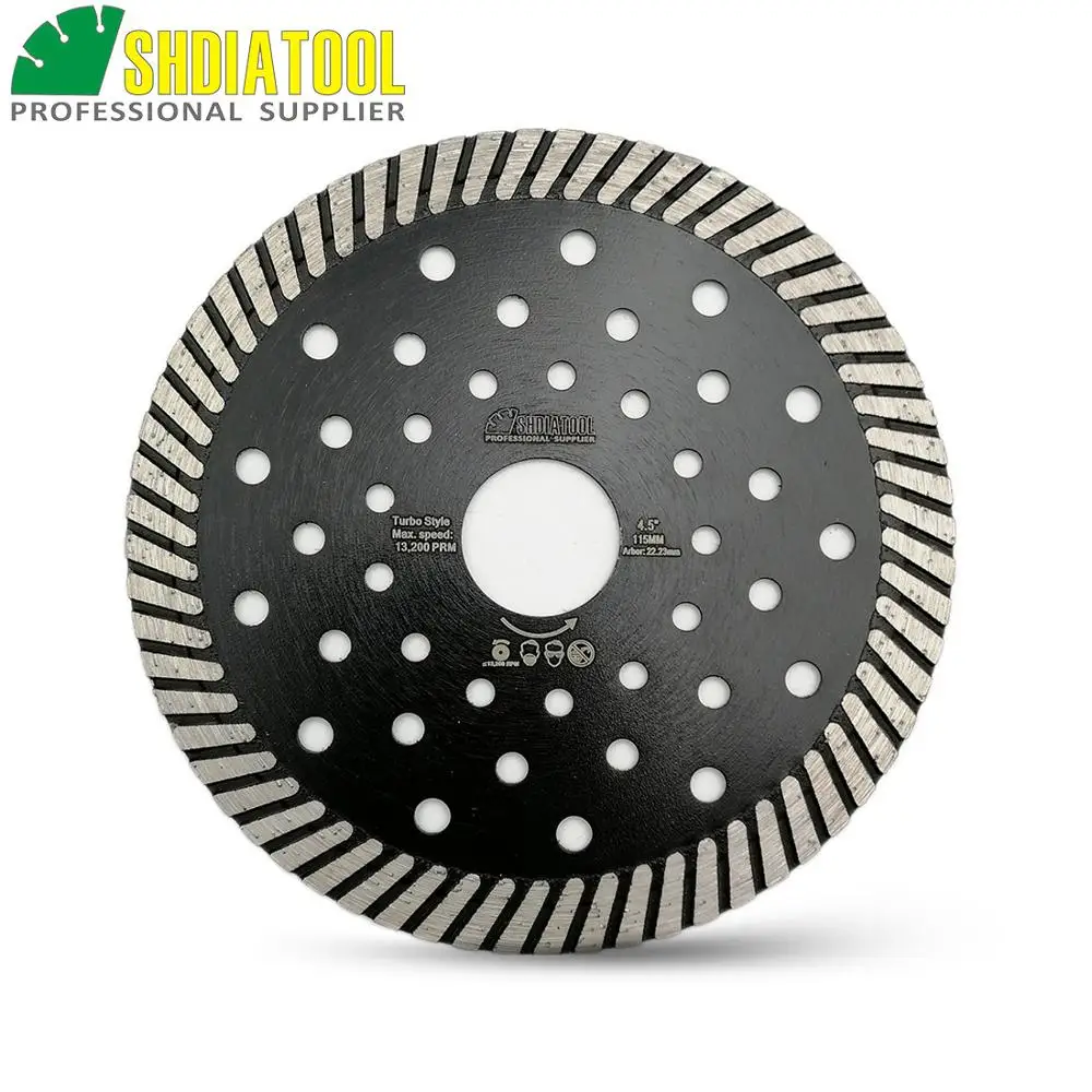 DIATOOL 115 MM Berlian Panas Ditekan Turbo Sempit Blade 10mm Segmen Tinggi Memotong Cakram Kecepatan Potong Cepat