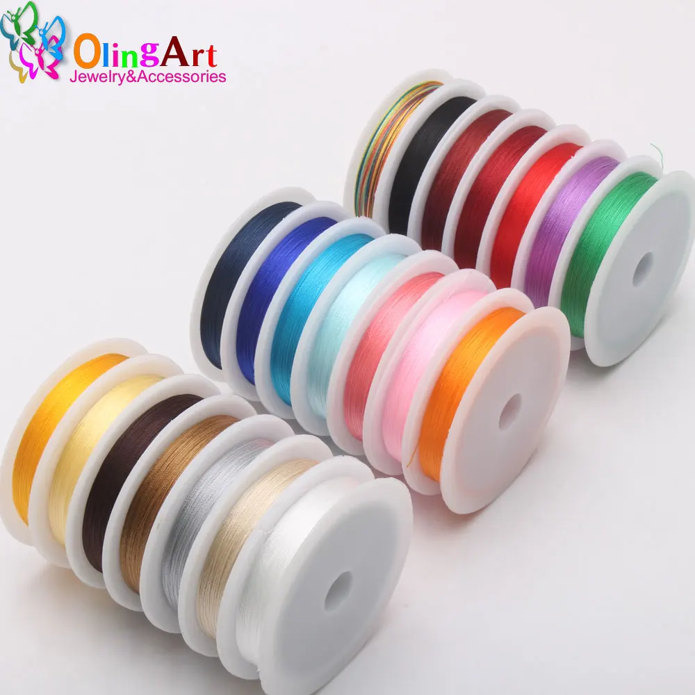 OlingArt 0.3/0.5/0.7/1.0MM Mixed Multicolor Options Nylon Thread Line/Wire/Rope Choker Earrings Bracelet Necklace Jewelry Making