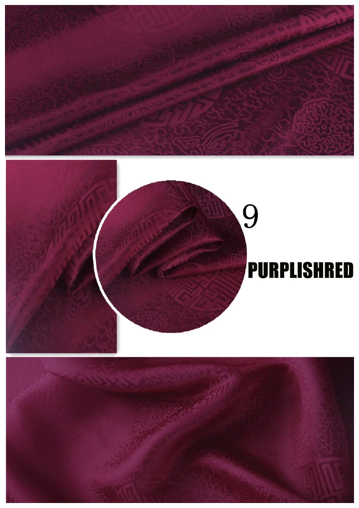 1 meter X 1.14 meter Traditional Chinese Silk Fabric Jacquard Silk Cotton Charmeuse Crepe Tissu