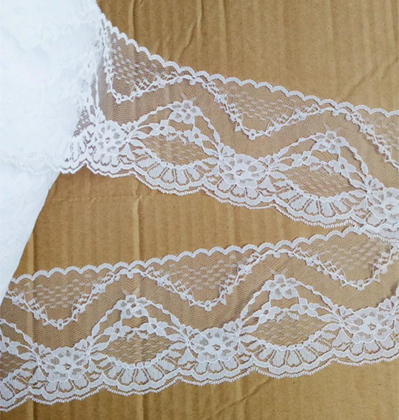 Width 80mm hot 8yards white Embroidered Net white Lace Trim fabric Garment ribbon headband wedding gift DIY Accessories GH-91457