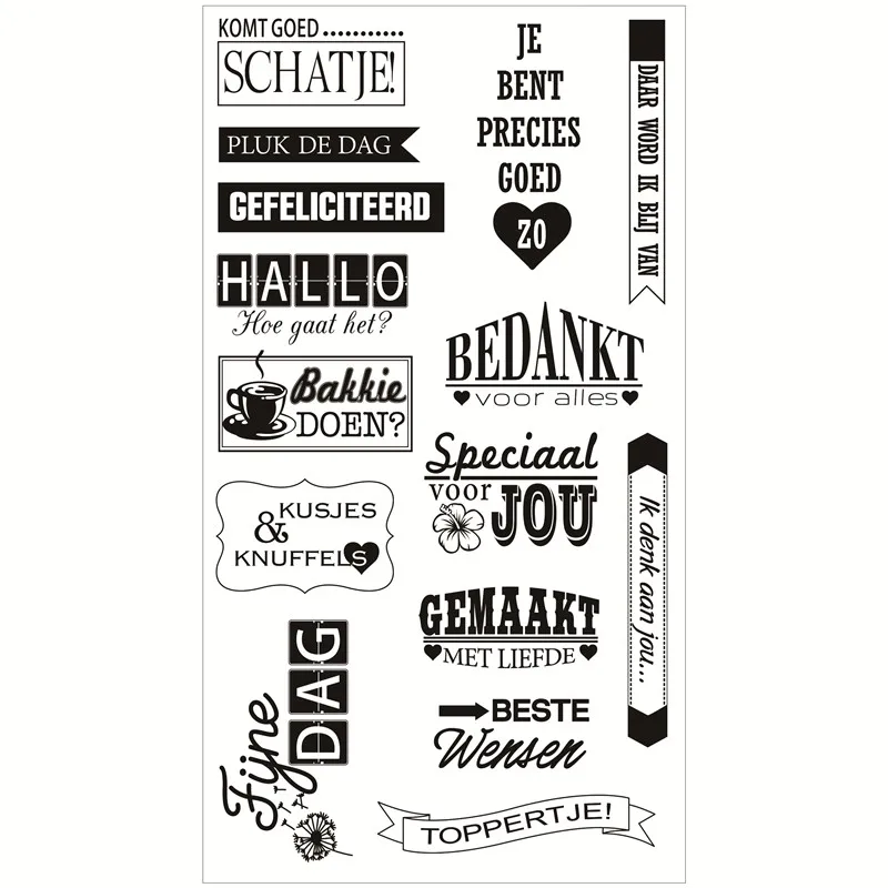 

Dutch Text Word Pattern Transparent Clear Silicone Stamp/Seal For DIY Scrapbooking/photo Album Decorative Clear Stamp Lace