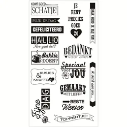 Dutch Text Word Pattern Transparent Clear Silicone Stamp/Seal For DIY Scrapbooking/photo Album Decorative Clear Stamp Lace