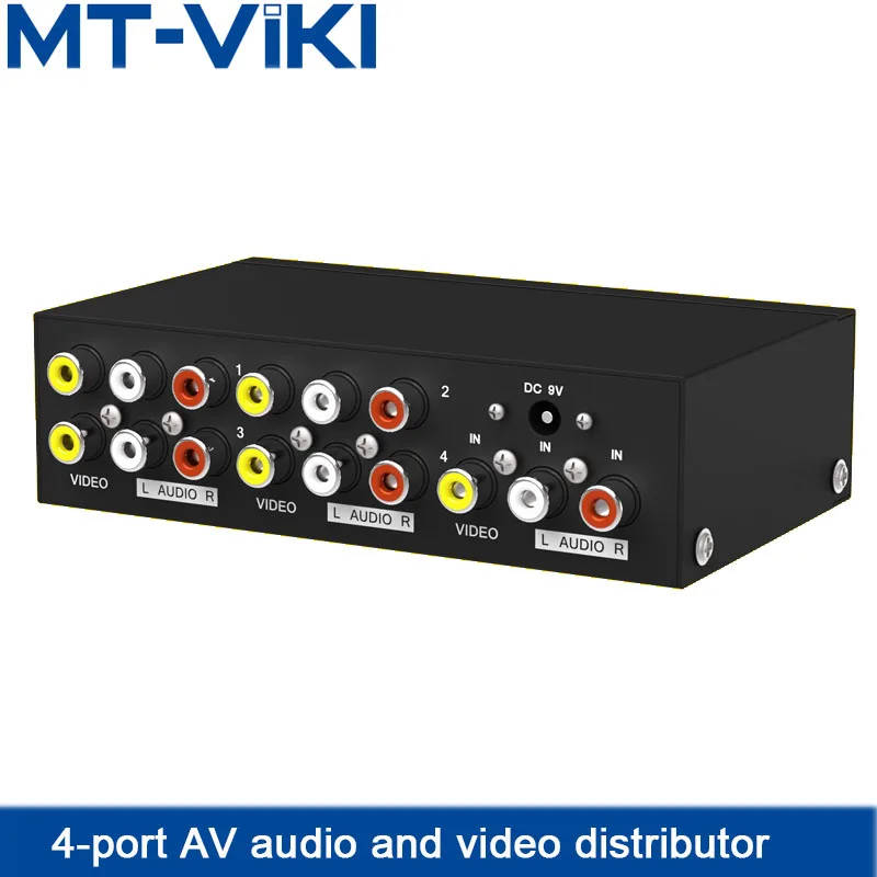 

MT-VIKI AV Distributor RCA audio and video splitter 1 in 4 out HDTV Projector with power MT-104AV