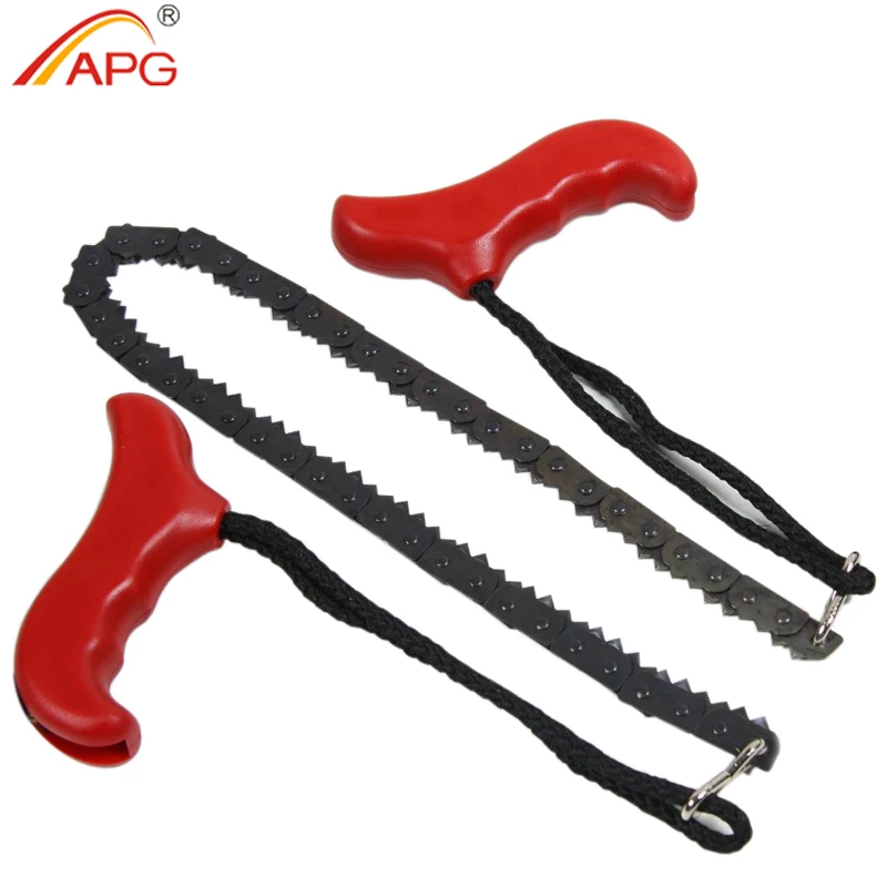 APG 90cm Pocket Chain Saw Outdoor Survival Camping Hiking Emergency Household Gardening Hand Chainsaw with Nylon Bag