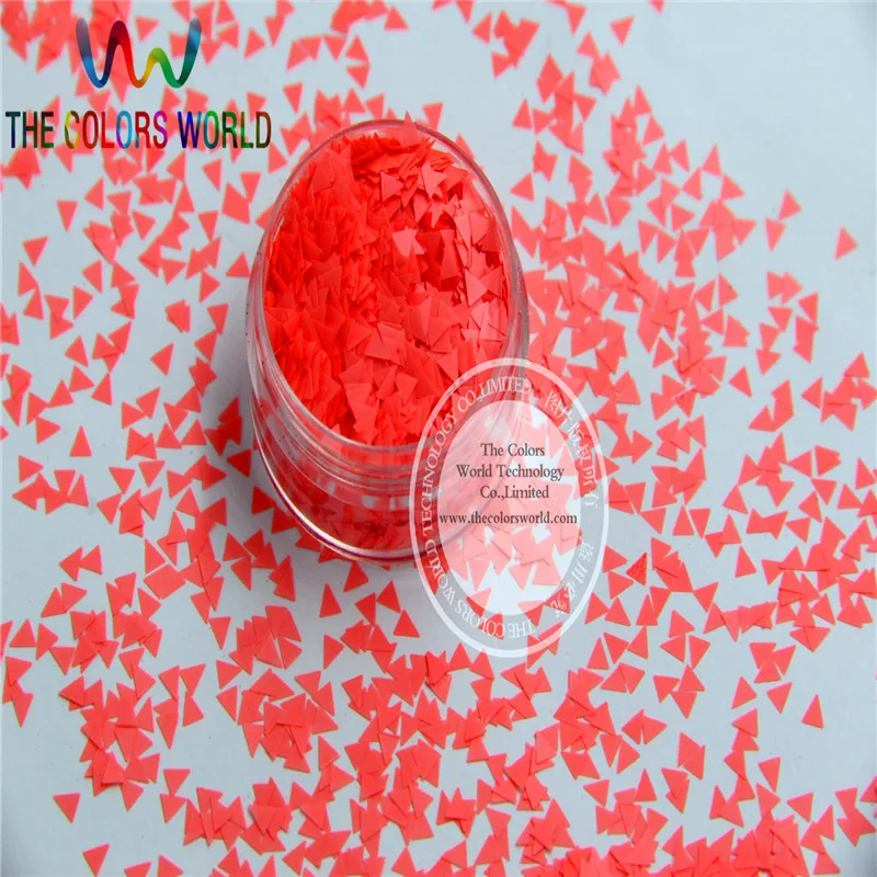 IN-H Solventbestendige Neon Roze Rode Kleur Driehoek Vorm Glitter voor Nagellak en DIY decoratie 1 Pack = 50g