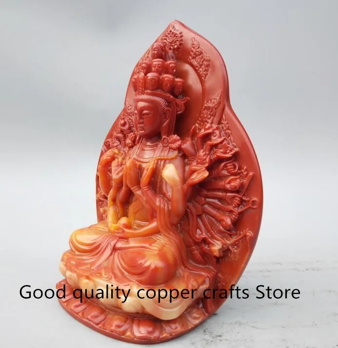 China Imitation Shoushan stone Thousand-Hand Kwan-yin Buddha statue