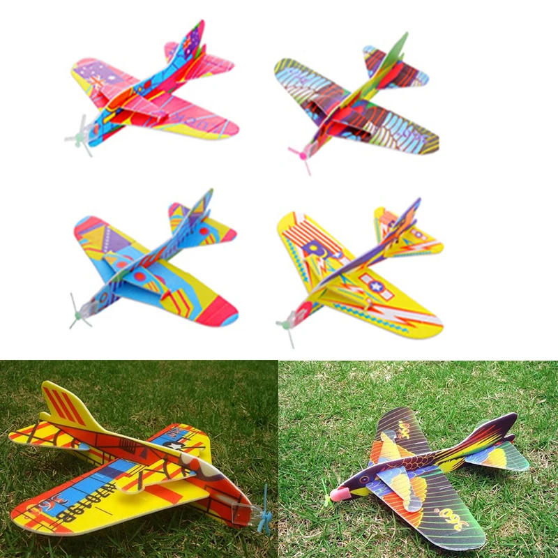 

Creative Magic Roundabout Combat Aircraft Foam Paper Airplane Model Hand Throw Flying Glider Planes Toys For Children