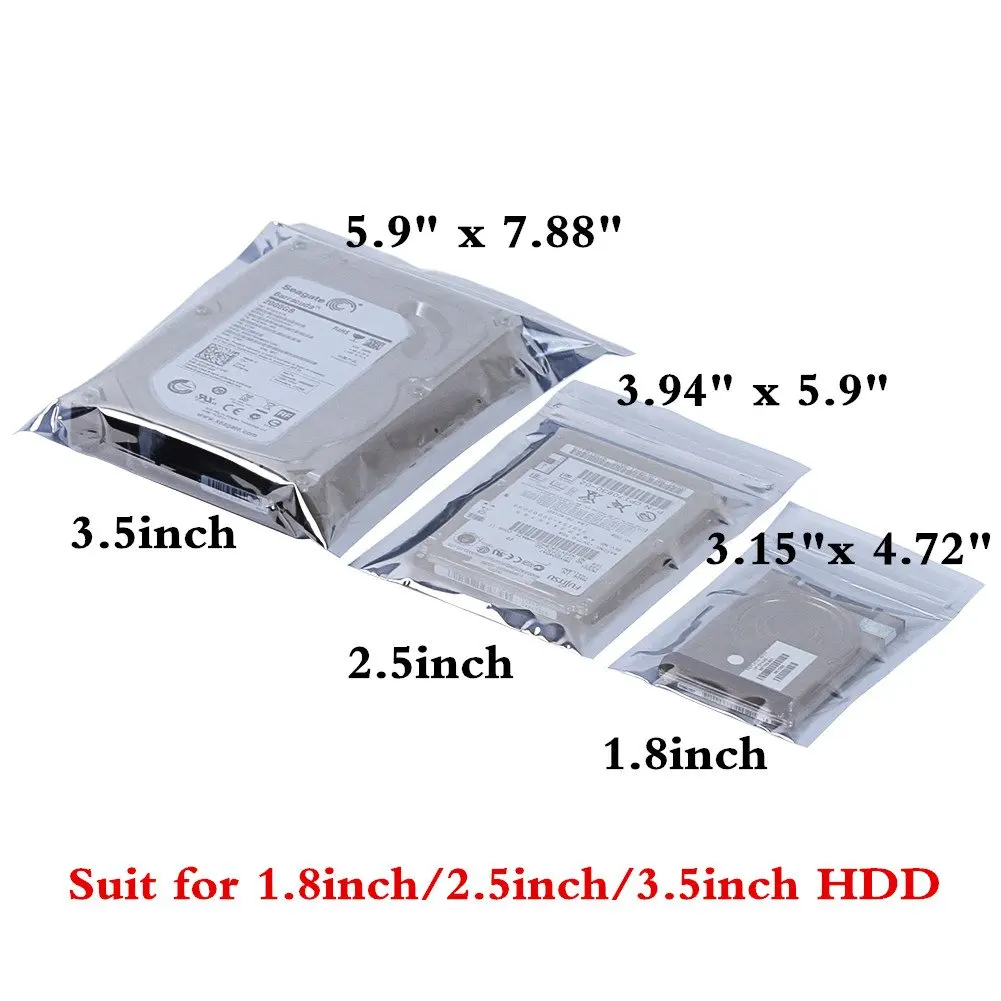 50pcs Anti Static Shielding Ziplock Bag ESD Bags 4x6 inch Resealable AntiStatic Zipper Bag for SSD HDD and Electronic Devices