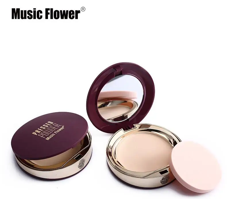 Music Flower Mineral Pressed Powder Concealer Cream Face Base Foundation Makeup Set Smooth Oil Control Contour Palette Cosmetics