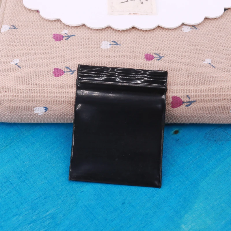 100pcs High-end Black Plastic Zip Lock Ziplock Bags Nuts Storage Package Small Jewelry packaging Reclosable poly Zip Bags Thick