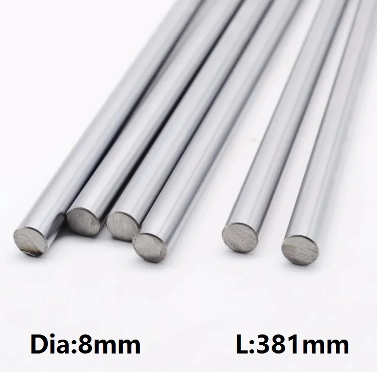 

50pcs/lot 8mm linear shaft -L 381mm 15'' inch long 8x381mm hardened chromed plated linear shaft steel rod bar CNC router