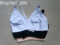 Great Big Bust Bra Wire Free Cotton Bras For Women 38 40 42 44 46 48 D E F G Cup Bh Khaki Black White Sexy Push Up Bralette C01