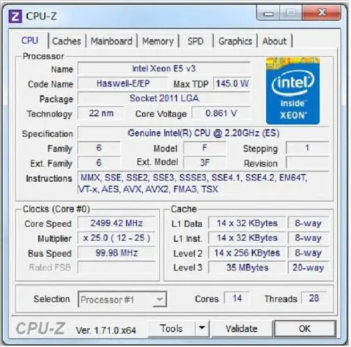 Original Intel Xeon QEY6 ES Versiengineer sample E5-2695V3 2.2GHz 35M 14CORE E5-2695 V3 E5 2695V3 LGA2011-3 Processor E5 2695 V3