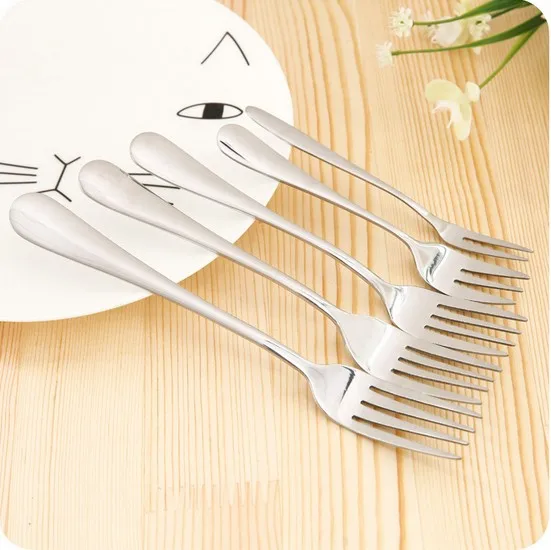 1PC Hotel restaurant Party Supplies salad Snacks Cake Dessert Stainless Steel Lovely Fruit Fork tableware Cooking Tools LF 098