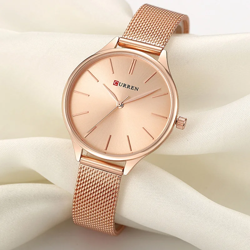 

CURREN Women Watches Luxury Wrist watch relogio feminino Clock for Women Milanese Steel Lady Rose Gold Quartz Ladies Watch New