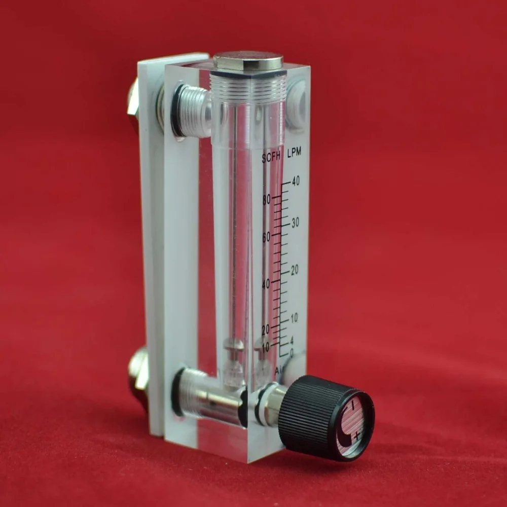 LZM-6T 4-40LPM/10-80SCFH panel type acrylic flowmeter(flow meter) with adjust valve bass fitting Female G1/4