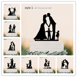 Family Style Cake Topper Wedding Party Kids Dog Anniversary Bridal Shower Decorations Kids Gift cake decor Rustic Wedding