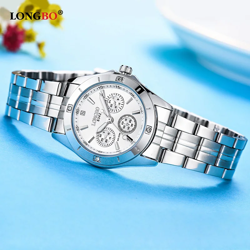 2018 New LONGBO Fashion Brand Women Watches Decorative Dial Casual Stainless Steel Band Women Quartz Watches Leisure Lady Watch