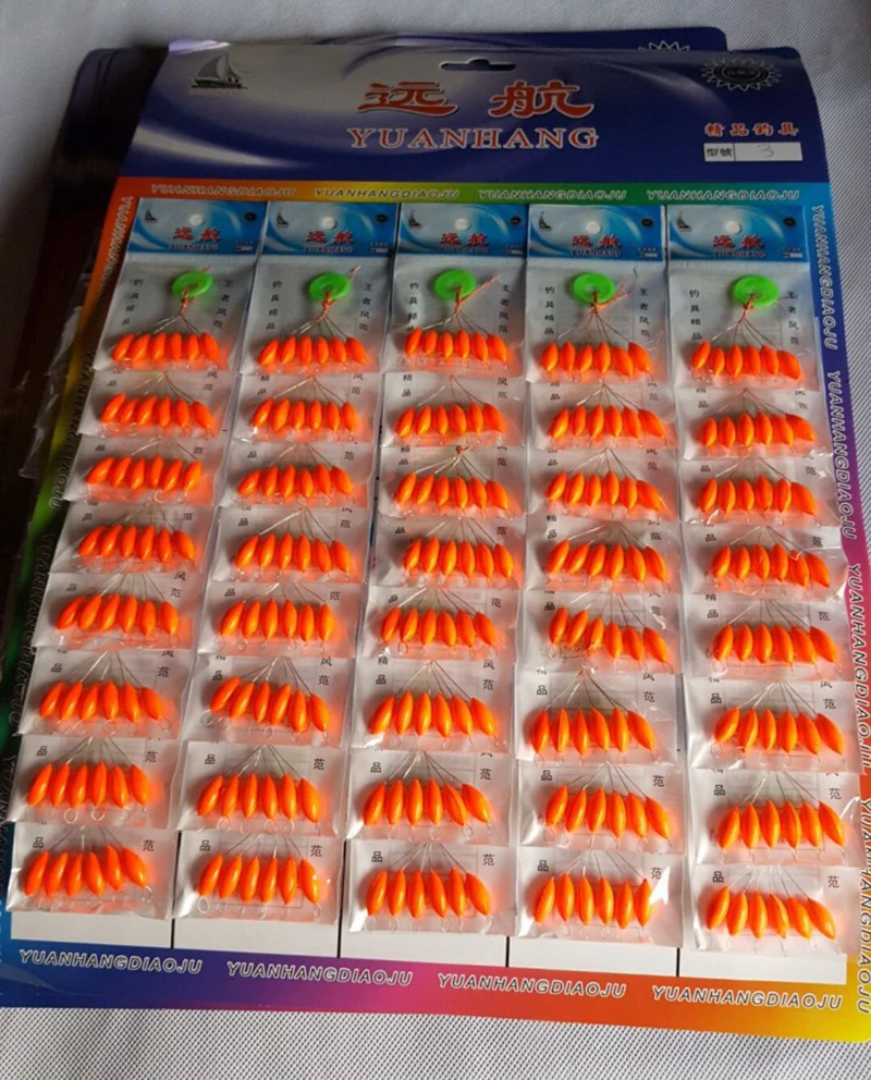 Cor misturada Carpa Pesca Float Acessórios, Acessórios Flutuante Pesca, Grande Médio e Pequeno Tamanho, FU017, 240Pcs, 40Packs