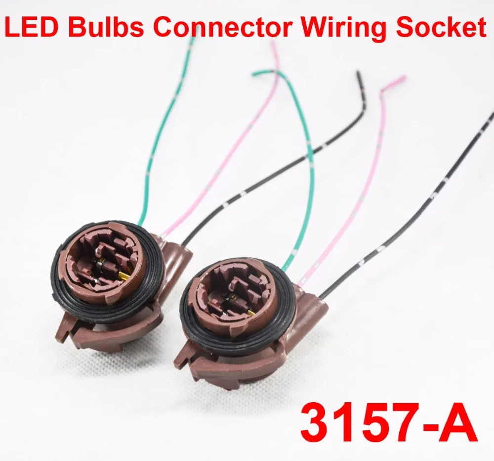 

2PCS 3157-A 3057 LED Bulbs Holder Socket Wire Connector Extension Reverse Stop Harness Line 1156 1157 3156 7440 7443 BA15S BA15D