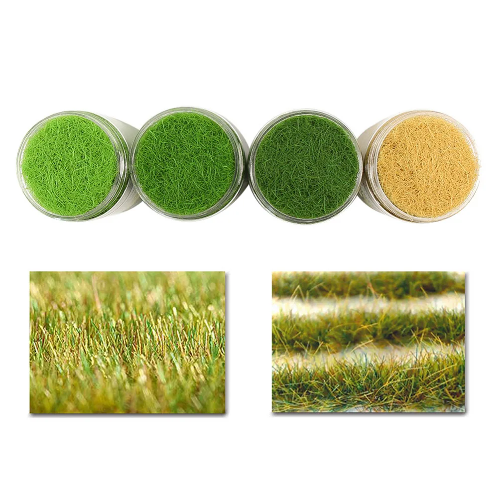 4 bottles 140g 5mm 8mm 12mm Static Grass Green Static Grass Powder Flock Turf Flock Lawn Nylon Model Railway Layout CFA