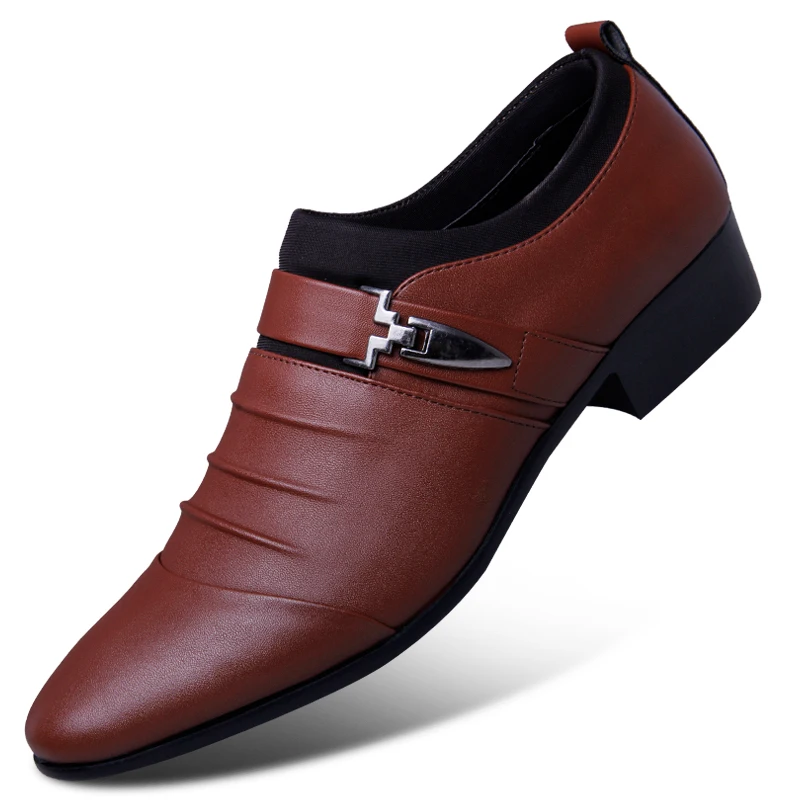 2026 Summer Black Brown White Men Leather Shoes Mens Pointed Toe Dress Shoes High Quality Formal Slip On Hollow Out Sandals Man