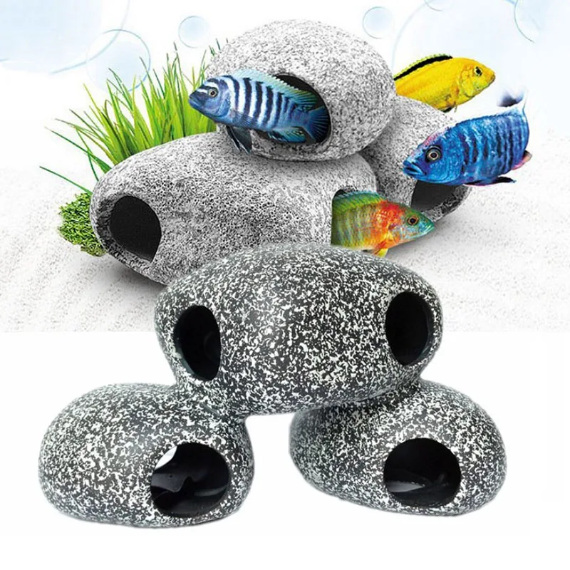 

Ceramic Aquarium Cichlid Stone Rock Cave Stone Decoration Fish Tank Breeding Housing Shelter Ornament For Cichlid Fish