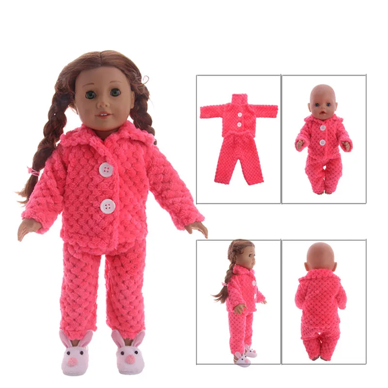 

Luckdoll Comfortable Pajamas set with buttons Fit 18 Inch doll &43CM - doll accessories