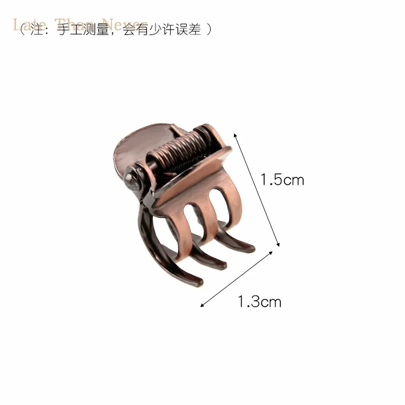 wholesale antique copper metal high quality small mini hair claws snap side clips jaw crab clamp clips