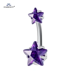 1pc Purple Star Belly Piercing Ombligo Belly Button Rings Navel Piercing Nombril White Belly Ring Helix Earrings Body Jewelry