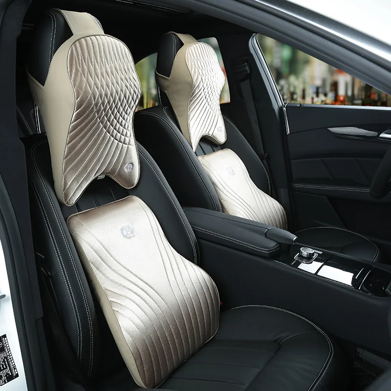 Memory Foam Auto kissen Set Premium Sitz Lendenwirbel säule Unterstützung Rückenlehne Kopfstütze Kissen Auto Gadget Sommer Reise Kissen Hals